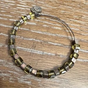 Alex and ani Green and silver beaded bracelet